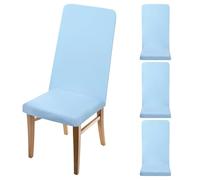 sourcing map 4Pcs Dining Room Chair Covers, 45-55cm Soft Stretch Removable Parson Chair Slipcover Seat Protector Cover for Home Kitchen Hotel Restaurant, Sky Blue