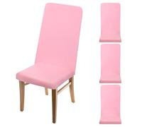 sourcing map 4Pcs Dining Room Chair Covers, 45-55cm Soft Stretch Removable Parson Chair Slipcover Seat Protector Cover for Home Kitchen Hotel Restaurant, Light Pink