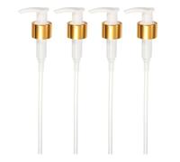 sourcing map 4Pcs Dispensers Top Replacement, Bottle Pump Head Soap Dispenser Pump for 24/410 Neck Size Soap Lotion Shampoo Face Wash Bottle, Gold White