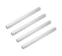 sourcing map 4Pcs Door Knob Spindle, 100mm x 7mm Spare Door Handle Spindle Bar, Vintage Straight Knob Replacement Parts for Mechanical Locks, Silver Tone