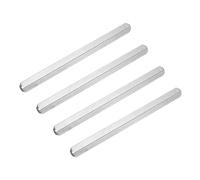 sourcing map 4Pcs Door Knob Spindle, 110mm x 7mm Spare Door Handle Spindle Bar, Vintage Straight Knob Replacement Parts for Mechanical Locks, Silver Tone