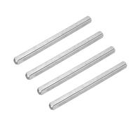 sourcing map 4Pcs Door Knob Spindle, 120mm x 8mm Spare Door Handle Spindle Bar, Vintage Straight Knob Replacement Parts for Mechanical Locks, Silver Tone