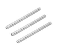 sourcing map 4Pcs Door Knob Spindle, 130mm x 8mm Spare Door Handle Spindle Bar, Vintage Straight Knob Replacement Parts for Mechanical Locks, Silver Tone
