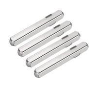 sourcing map 4Pcs Door Knob Spindle, 65mm x 8mm Spare Door Handle Spindle Bar, Vintage Straight Knob Replacement Parts for Mechanical Locks, Silver Tone