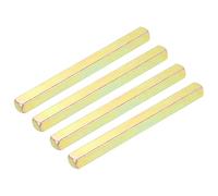 sourcing map 4pcs Door Knob Spindle, 8 x 100mm Iron Door Handle Spare Spindle Bar Square Straight Knob, Lock Replacement Parts for Doorway Control Systems, Silver
