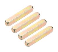 sourcing map 4pcs Door Knob Spindle, 8 x 50mm Iron Door Handle Spare Spindle Bar Square Straight Knob, Lock Replacement Parts for Doorway Control Systems, Silver