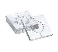 sourcing map 4pcs Door Stoppers Quiet Wall Protectors 1.6" Self Adhesive Clear Rubber Knob, Square Wall Shield Cushion, Guard Door Bumper for Wall