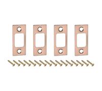sourcing map 4Pcs Door Strike Plate, 57mm x 25.5mm Stainless Steel Latch Deadbolt Replacement Lock Strike Plate for Door Frame Door Jamb Reinforcement, Red Bronze