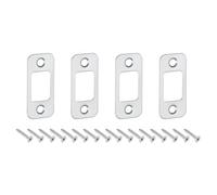 sourcing map 4Pcs Door Strike Plate, 57mm x 25.5mm Stainless Steel Latch Deadbolt Replacement Lock Strike Plates for Door Frame Door Jamb Reinforcement, Silver