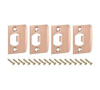sourcing map 4Pcs Door Strike Plate, 57mm x 45mm Stainless Steel Latch Deadbolt Replacement Lock Strike Plate for Door Frame Door Jamb Reinforcement, Red Bronze