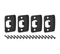 sourcing map 4Pcs Door Strike Plate, 57mm x 45mm Stainless Steel Latch Deadbolt Replacement Lock Strike Plates for Door Frame Door Jamb Reinforcement, Black