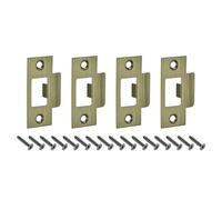 sourcing map 4Pcs Door Strike Plate, 70mm x 40.3mm Stainless Steel Latch Deadbolt Replacement Lock Strike Plate for Door Frame Door Jamb Reinforcement, Bronze