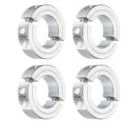 sourcing map 4Pcs Double Split Clamp-On Shaft Collar for 1" Shaft, Two-Piece Clamping Collar 1-3/4" OD, 1/2" Thickness, Aluminum Alloy Set Screw Split Collar Clamp