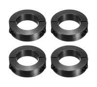 sourcing map 4Pcs Double Split Shaft Collar, 45mm Bore One Piece Clamping Collar 73mm OD 19mm Thickness Black Oxide Lock Collar Clamp with Set Screws (1045 Steel)