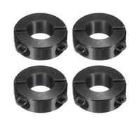 sourcing map 4Pcs Double Split Shaft Collar, 5/8" Bore One Piece Clamping Collar 1-5/16" OD 7/16" Thickness Black Oxide Lock Collar Clamp with Set Screws (1045 Steel)