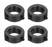 sourcing map 4pcs Double Split Shaft Collars 16mm Bore, Two-Piece Clamping Collar 26mm OD 10mm Thickness Carbon Steel Lock Collar Clamp with Set Screws (Black Oxide)