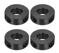 sourcing map 4pcs Double Split Shaft Collars 16mm Bore, Two-Piece Clamping Collar 35mm OD 12mm Thickness Carbon Steel Lock Collar Clamp with Set Screws (Black Oxide)