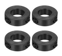 sourcing map 4pcs Double Split Shaft Collars 17mm Bore, Two-Piece Clamping Collar 32mm OD 10mm Thickness Carbon Steel Lock Collar Clamp with Set Screws (Black Oxide)