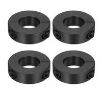 sourcing map 4pcs Double Split Shaft Collars 20mm Bore, Two-Piece Clamping Collar 40mm OD 12mm Thickness Carbon Steel Lock Collar Clamp with Set Screws (Black Oxide)