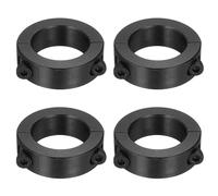 sourcing map 4pcs Double Split Shaft Collars 25mm Bore, Two-Piece Clamping Collar 38mm OD 12mm Thickness Carbon Steel Lock Collar Clamp with Set Screws (Black Oxide)