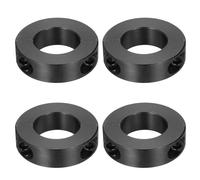sourcing map 4pcs Double Split Shaft Collars 30mm Bore, Two-Piece Clamping Collar 54mm OD 15mm Thickness Carbon Steel Lock Collar Clamp with Set Screws (Black Oxide)