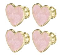 sourcing map 4Pcs Drawer Knobs, Zinc Alloy Decorative Heart-Shaped Pull Handles with Screws for Furniture Dresser Wardrobe Cupboard, Pink