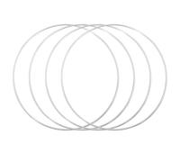 sourcing map 4Pcs Dream Catcher Rings, 7.9" Metal Hoops for Crafts Wreath Hoop Rings for Wall Hanging Crafts Home Decorations DIY Wedding Wreath Decor, Silver 7.7"