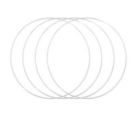 sourcing map 4Pcs Dream Catcher Rings, 9.8" Metal Hoops for Crafts Wreath Hoop Rings for Wall Hanging Crafts Home Decorations DIY Wedding Wreath Decor, Silver 9.6"