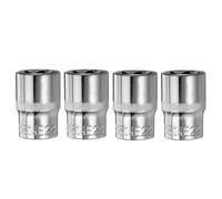 sourcing map 4pcs E-Torx Socket 1/2" Drive E22 External Torx Deep Socket CR-V 6 Point Spline Socket Star Female Bit Socket for Auto Repairs Home Maintenance DIY Hand-Making 1.5" Length