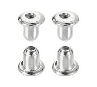 sourcing map 4Pcs Earring Backs, 2mm S925 Silver Bullet-Shape Locking Earring Backs Replacements for Studs Posts, Silver