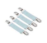 sourcing map 4Pcs Elastic Hat Clips, Travel Mitten Clip Dress Back Cinch Clips for Women Shawl Cardigan Collar Sweater Scarf, Blue