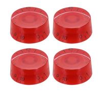 sourcing map 4pcs Electric Guitar Knobs Red Speed Volume Tone Control Knob 1.03x0.45 inch Guitar Adjust Knobs Caps for Electric Guitar Parts Replacement (Red-Black Word)