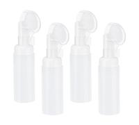 sourcing map 4Pcs Empty Foaming Soap Dispenser, 2oz / 60ml Facial Cleanser Foam Bottle with Brush for Hand Soap, Shampoo, Shower Gel, White