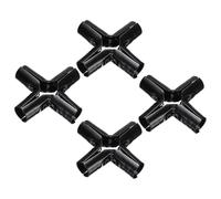 sourcing map 4Pcs End Rail Clamps 1-1/8" Carbon Steel Electrophoretic 5-Ways Pipe Clamp 5-Ways Chain Link Fence End Rail Clamps for 1-1/8" OD Pipe with Bolts & Nuts for Fences Handrails, Black