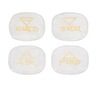 sourcing map 4Pcs Engraved Chakra Stones with Reiki Symbols, Clear Quartz Reiki Healing Crystals Gemstone 7 Chakra Crystal Stones Tumbled Palm Stone for Anxiety Relieve