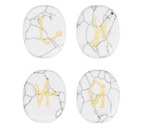 sourcing map 4Pcs Engraved Chakra Stones with Reiki Symbols, White Howlite Reiki Healing Crystal Gemstone 7 Chakra Crystal Stones Tumbled Palm Stone for Anxiety Relieve