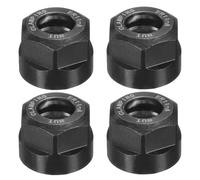 sourcing map 4pcs ER11-A(M14) Type Collet Clamping Nut with Dynamic Balance Holes 40Cr Alloy Steel for CNC Machine Chuck Lathe Milling Tools Holder, Black
