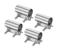 sourcing map 4pcs Exhaust Clamp 40-48mm Stainless Steel Lap Joint Band Clamp Exhaust Pipes Connection with M10x54 Screws for Car Muffler Elbow Pipes