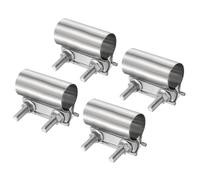 sourcing map 4pcs Exhaust Clamp 45-54mm Stainless Steel Lap Joint Band Clamp Exhaust Pipes Connection with M10x55.5 Screws for Car Muffler Elbow Pipes