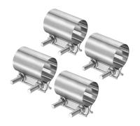 sourcing map 4pcs Exhaust Clamp 55-64mm Stainless Steel Lap Joint Band Clamp Exhaust Pipes Connection with M10x55.5 Screws for Car Muffler Elbow Pipes
