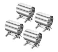 sourcing map 4pcs Exhaust Clamp 60-68mm Stainless Steel Lap Joint Band Clamp Exhaust Pipes Connection with M10x55.5 Screws for Car Muffler Elbow Pipes