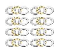 sourcing map 4pcs F10-17M Thrust Ball Bearings, 10mm x 17mm x 5mm Miniature Thrust Bearing with Washers Chrome Steel Single Direction for Conveyor Systems Machine Tools