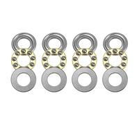 sourcing map 4pcs F6-12M Miniature Thrust Ball Bearings 6mm Bore 12mm OD 4.5mm Thick Chrome Steel with Washers for Conveyor Systems Machine Tools