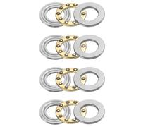 sourcing map 4pcs F8-14M Thrust Ball Bearings,8x14x4mm Miniature | Thrust Bearing with Washers Chrome Steel Single Direction for Conveyor Systems Machine Tools