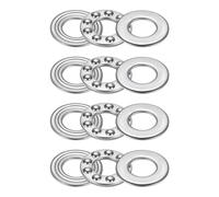 sourcing map 4Pcs F8-16M Thrust Ball Bearings, 8mm Bore 16mm OD 5mm Thick Single Row Roller, 304 Stainless Steel Axial Ball Bearing with Washers for Wind Spinners Rotating Displays Slicers DIY
