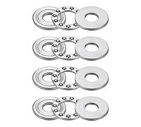 sourcing map 4Pcs F8-22M Thrust Ball Bearings, 8mm Bore 22mm OD 7mm Thick Single Row Roller, 304 Stainless Steel Axial Ball Bearing with Washers for Wind Spinners Rotating Displays Slicers DIY