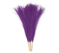 sourcing map 4pcs Faux Pampas Grass 17 Inch 6 Stem Artificial Fake Dried Pampas Grass Decor for Floor Vase Filler, Wedding Decoration, Home Decoration, Deep Purple