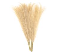 sourcing map 4pcs Faux Pampas Grass 17 Inch 6 Stem Artificial Fake Dried Pampas Grass Decor for Floor Vase Filler, Wedding Decoration, Home Decoration, Light Coffee