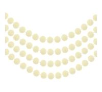 sourcing map 4Pcs Felt Ball Garland Milky Yellow Pom Pom Garland Handing Balls 6.6 Feet Long 30 Balls Party Banner Decor for Christmas Birthday Party Decoration