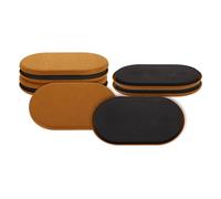 sourcing map 4Pcs Felt Furniture Sliders 9.45"x5.71" Oval Furniture Leg Protectors, Table Chairs Foot Cups Sliders Reusable Furnishing Movers for Hardwood Floors Tile Laminate, Brown
